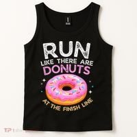 Funny Donut Finish Line Marathon Gift Tank Top thumb 2