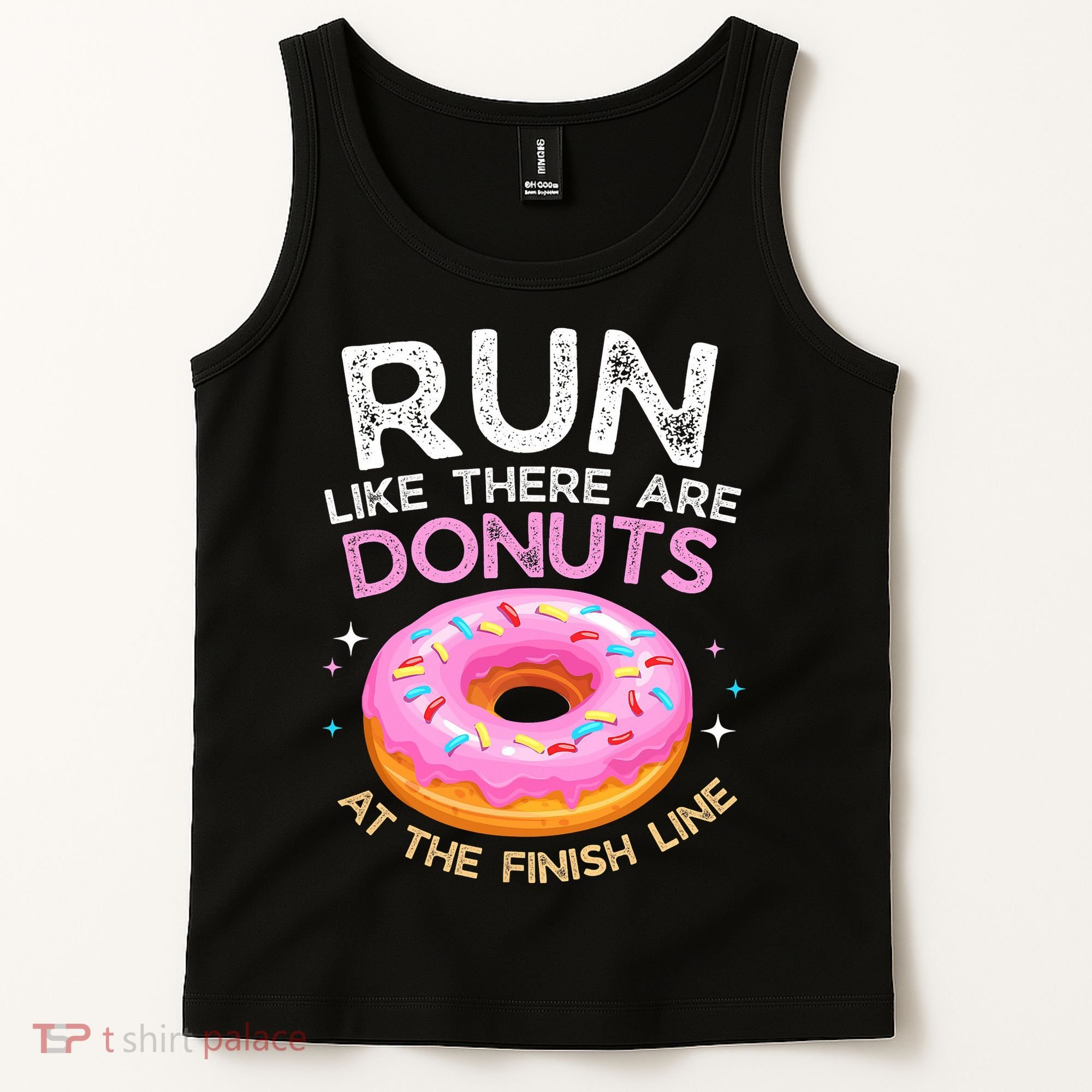 Funny Donut Finish Line Marathon Gift Tank Top