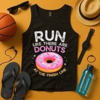 Funny Donut Finish Line Marathon Gift Tank Top thumb 4