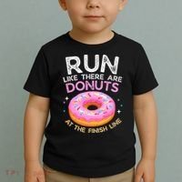 Funny Donut Finish Line Marathon Gift Toddler T-Shirt thumb 2