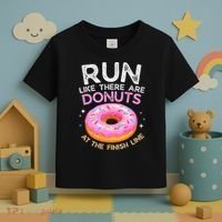 Funny Donut Finish Line Marathon Gift Toddler T-Shirt thumb 3
