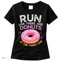 Funny Donut Finish Line Marathon Gift Women's T-Shirt thumb 0