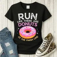 Funny Donut Finish Line Marathon Gift Women's T-Shirt thumb 3