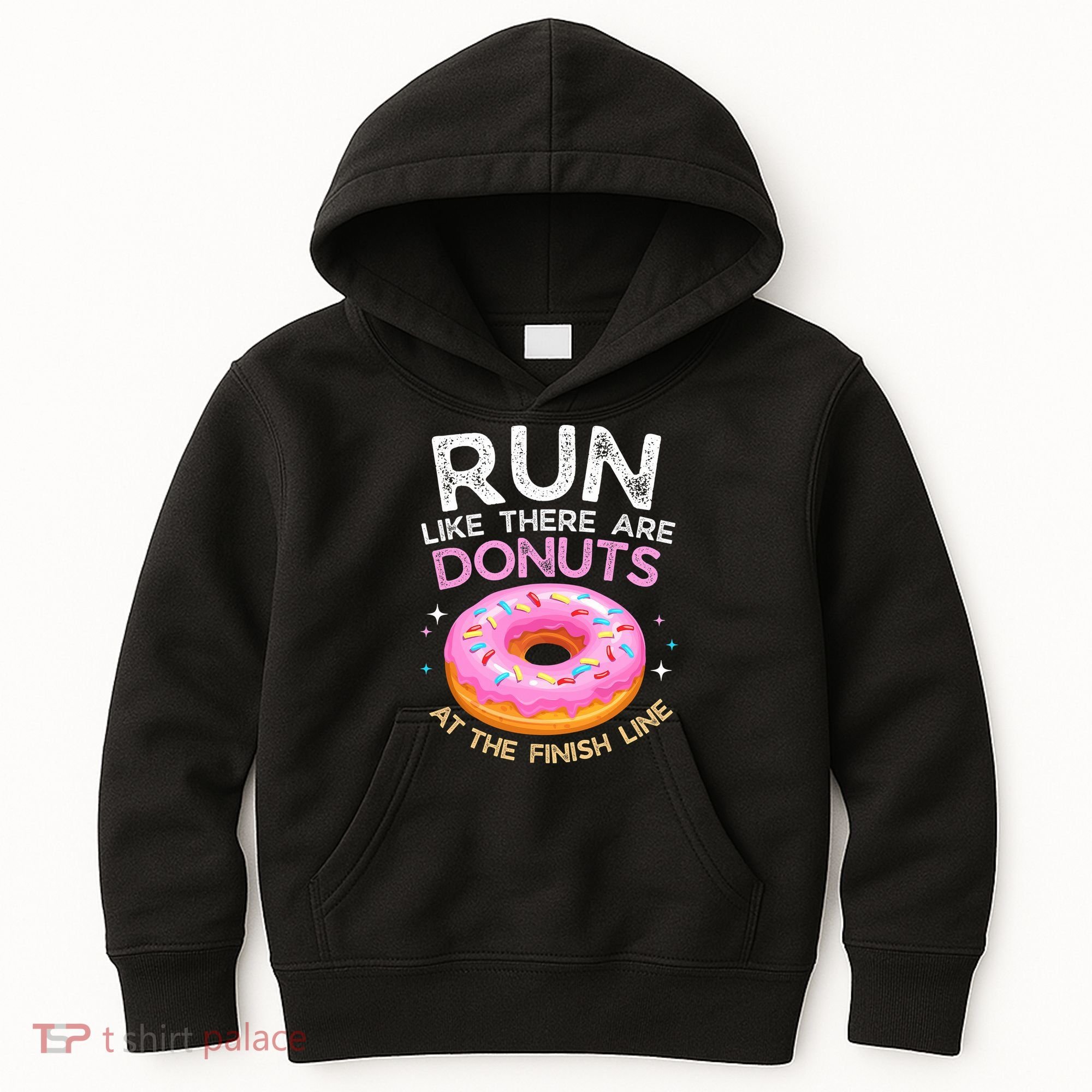 Funny Donut Finish Line Marathon Gift Kids Hoodie