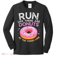 Funny Donut Finish Line Marathon Gift Kids Long Sleeve Shirt thumb 0