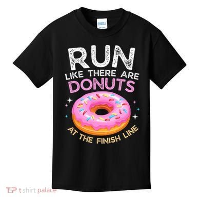Funny Donut Finish Line Marathon Gift Kids T-Shirt