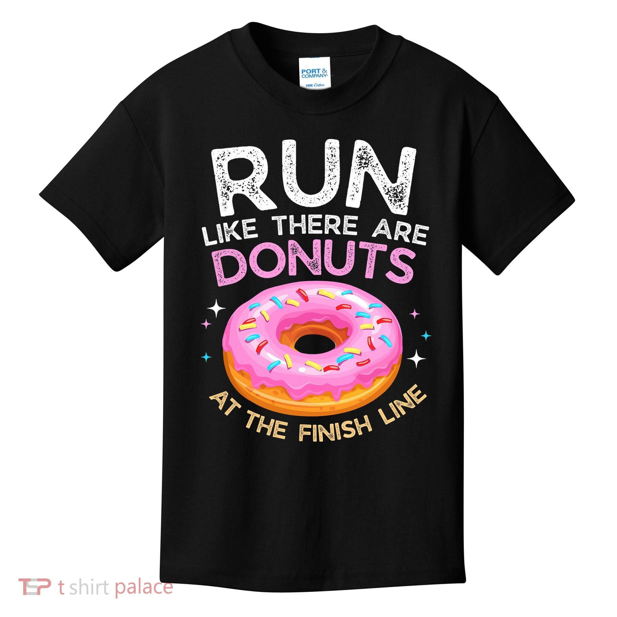 Funny Donut Finish Line Marathon Gift Kids T-Shirt