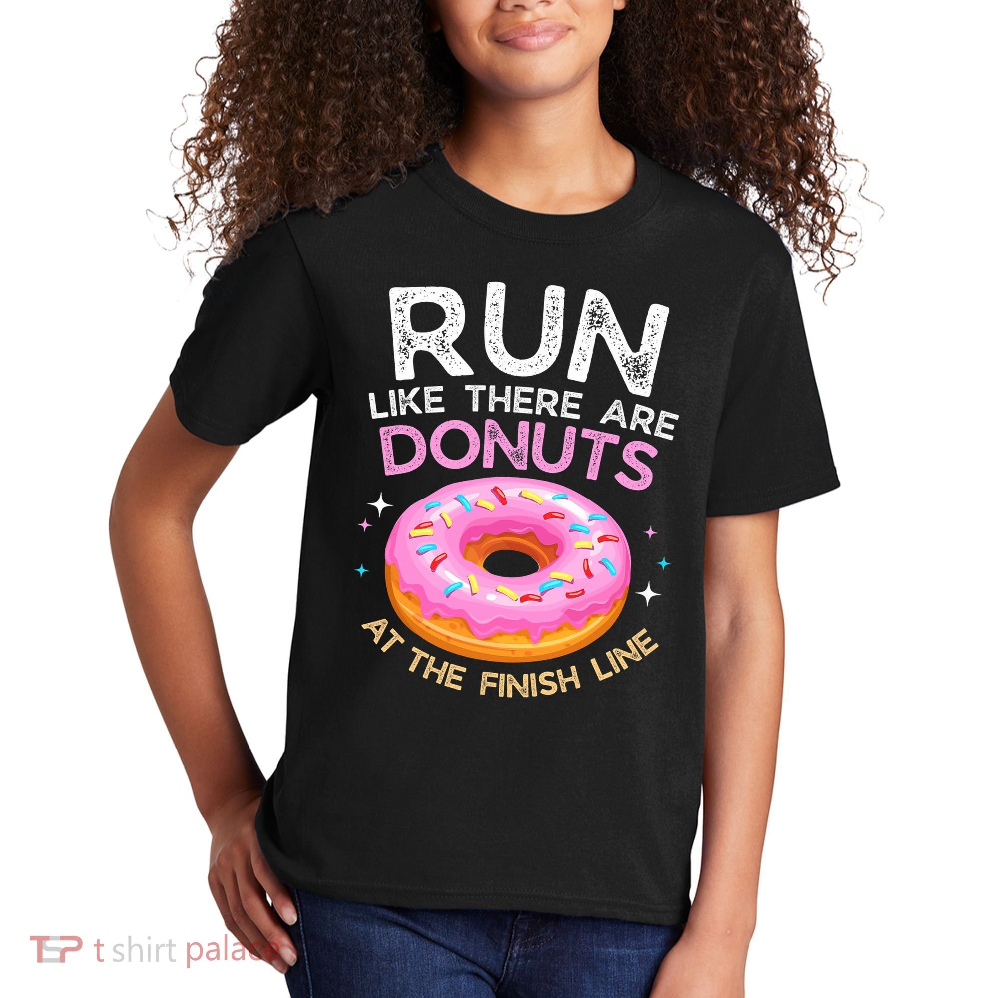 Funny Donut Finish Line Marathon Gift Kids T-Shirt