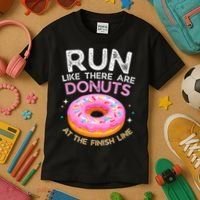 Funny Donut Finish Line Marathon Gift Kids T-Shirt thumb 3