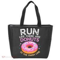 Funny Donut Finish Line Marathon Gift Tote Bag thumb 0