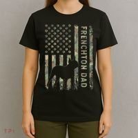 Frenchton Dad French Bulldog Boston Terrier Camo USA Flag T-Shirt thumb 4