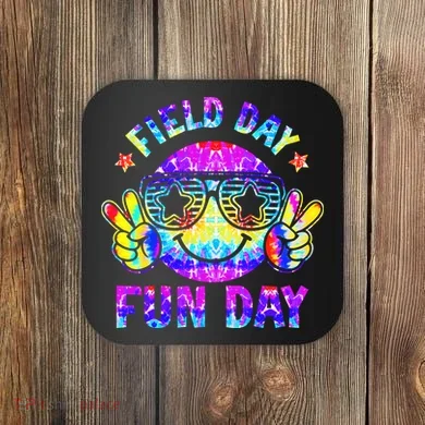 Field Day Fun Day Colorful Teacher Students Coaster