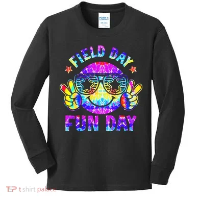 Field Day Fun Day Colorful Teacher Students Kids Long Sleeve Shirt
