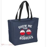 Fathers Day Funny Show Me Your Bobbers Cool Fishing Tote Bag thumb 2