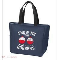 Fathers Day Funny Show Me Your Bobbers Cool Fishing Tote Bag thumb 3