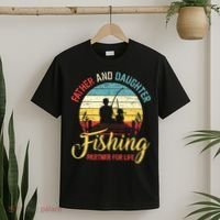 Father Daughter Fishing Partner For Life Retro Matching Dad T-Shirt thumb 2