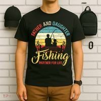Father Daughter Fishing Partner For Life Retro Matching Dad T-Shirt thumb 6