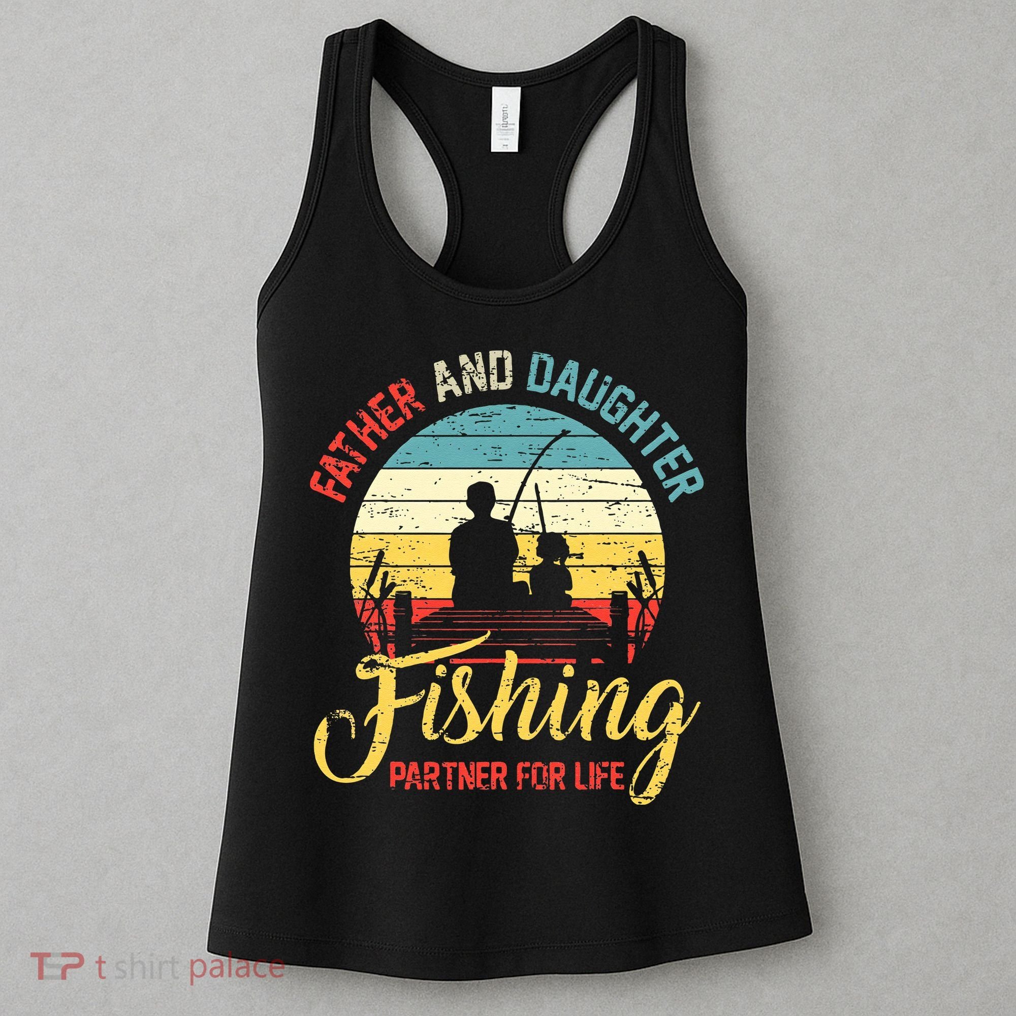 Father Daughter Fishing Partner For Life Retro Matching Dad Women's Tank Top