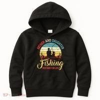 Father Daughter Fishing Partner For Life Retro Matching Dad Kids Hoodie thumb 0