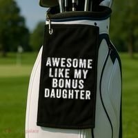Fathers Day From Stepdaughter Awesome Like My Daughter Golf Towel thumb 2