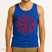Fire Departt Fire Firefighter Emblem Halloween Costume Gift Tank Top thumb 3