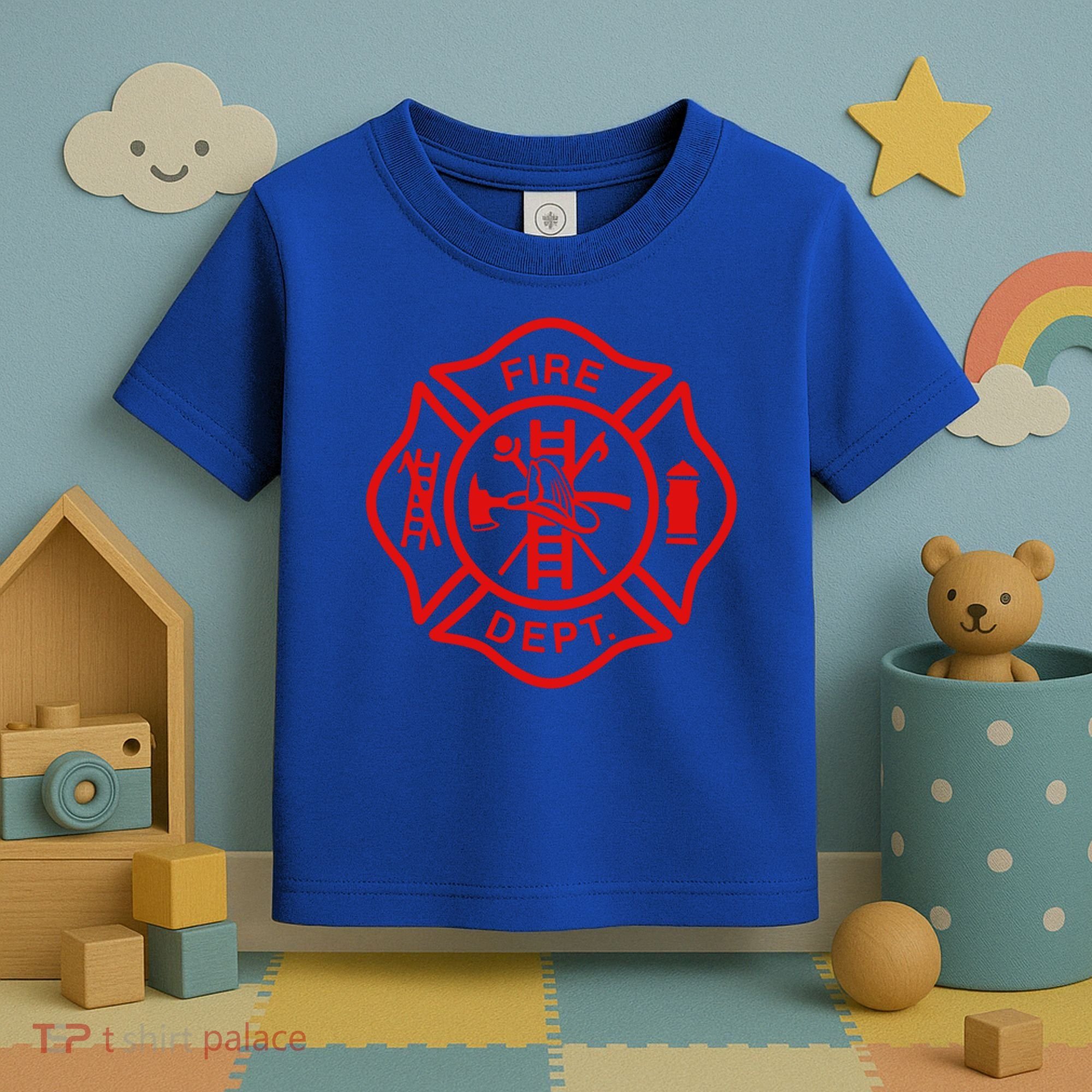 Fire Departt Fire Firefighter Emblem Halloween Costume Gift Toddler T-Shirt