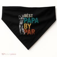 Fathers Day Golfer Dad Golfing Best Papa By Par Funny Golf USA-Made Doggie Bandana thumb 0