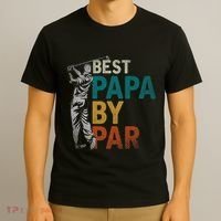 Fathers Day Golfer Dad Golfing Best Papa By Par Funny Golf T-Shirt thumb 3