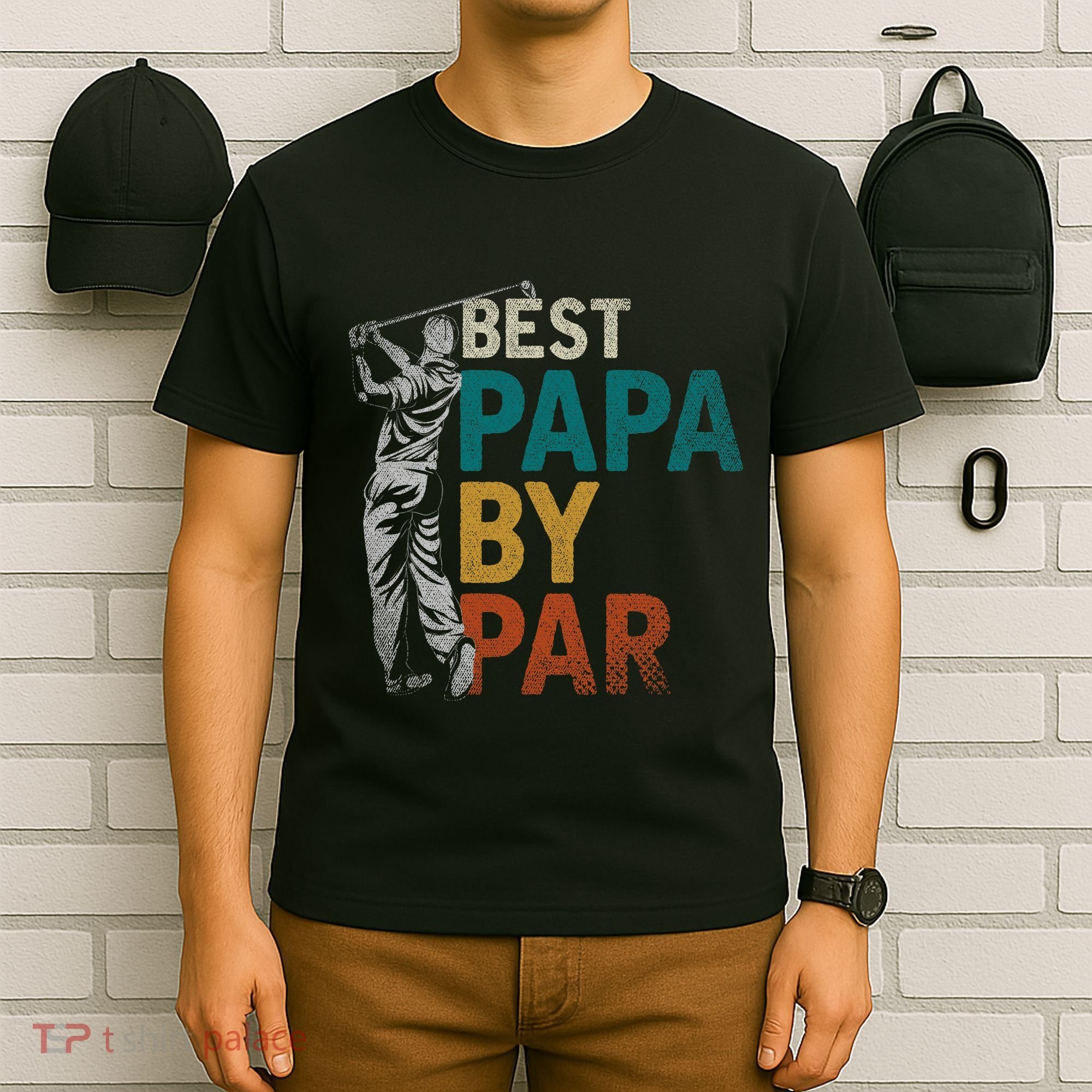 Fathers Day Golfer Dad Golfing Best Papa By Par Funny Golf T-Shirt