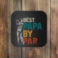 Fathers Day Golfer Dad Golfing Best Papa By Par Funny Golf Coaster thumb 0