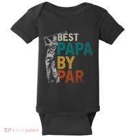 Fathers Day Golfer Dad Golfing Best Papa By Par Funny Golf Baby Bodysuit thumb 0