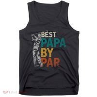 Fathers Day Golfer Dad Golfing Best Papa By Par Funny Golf Tank Top thumb 0