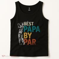 Fathers Day Golfer Dad Golfing Best Papa By Par Funny Golf Tank Top thumb 2