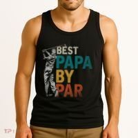 Fathers Day Golfer Dad Golfing Best Papa By Par Funny Golf Tank Top thumb 3