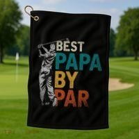 Fathers Day Golfer Dad Golfing Best Papa By Par Funny Golf Golf Towel thumb 1