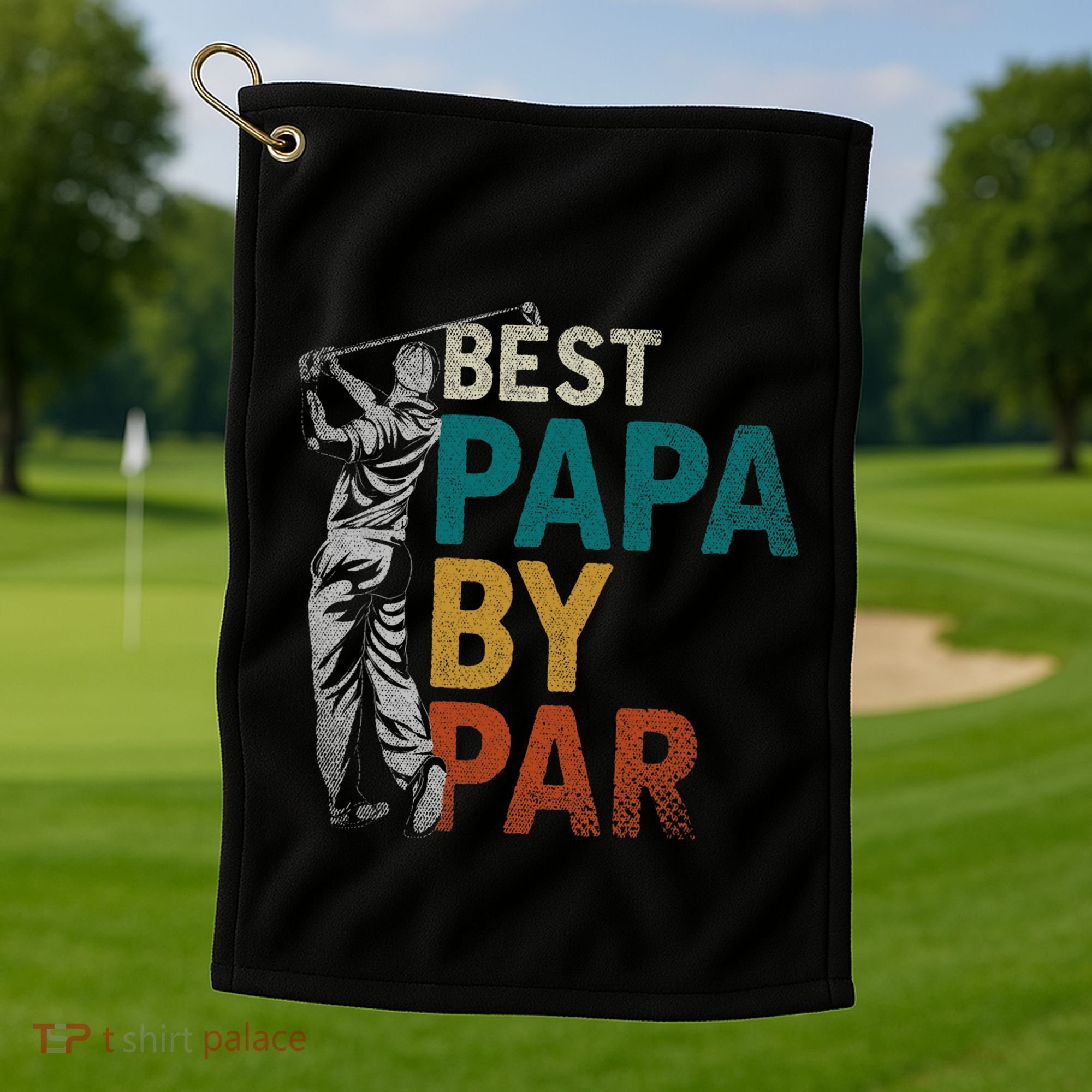 Fathers Day Golfer Dad Golfing Best Papa By Par Funny Golf Golf Towel