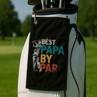Fathers Day Golfer Dad Golfing Best Papa By Par Funny Golf Golf Towel thumb 2
