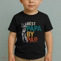 Fathers Day Golfer Dad Golfing Best Papa By Par Funny Golf Toddler T-Shirt thumb 2