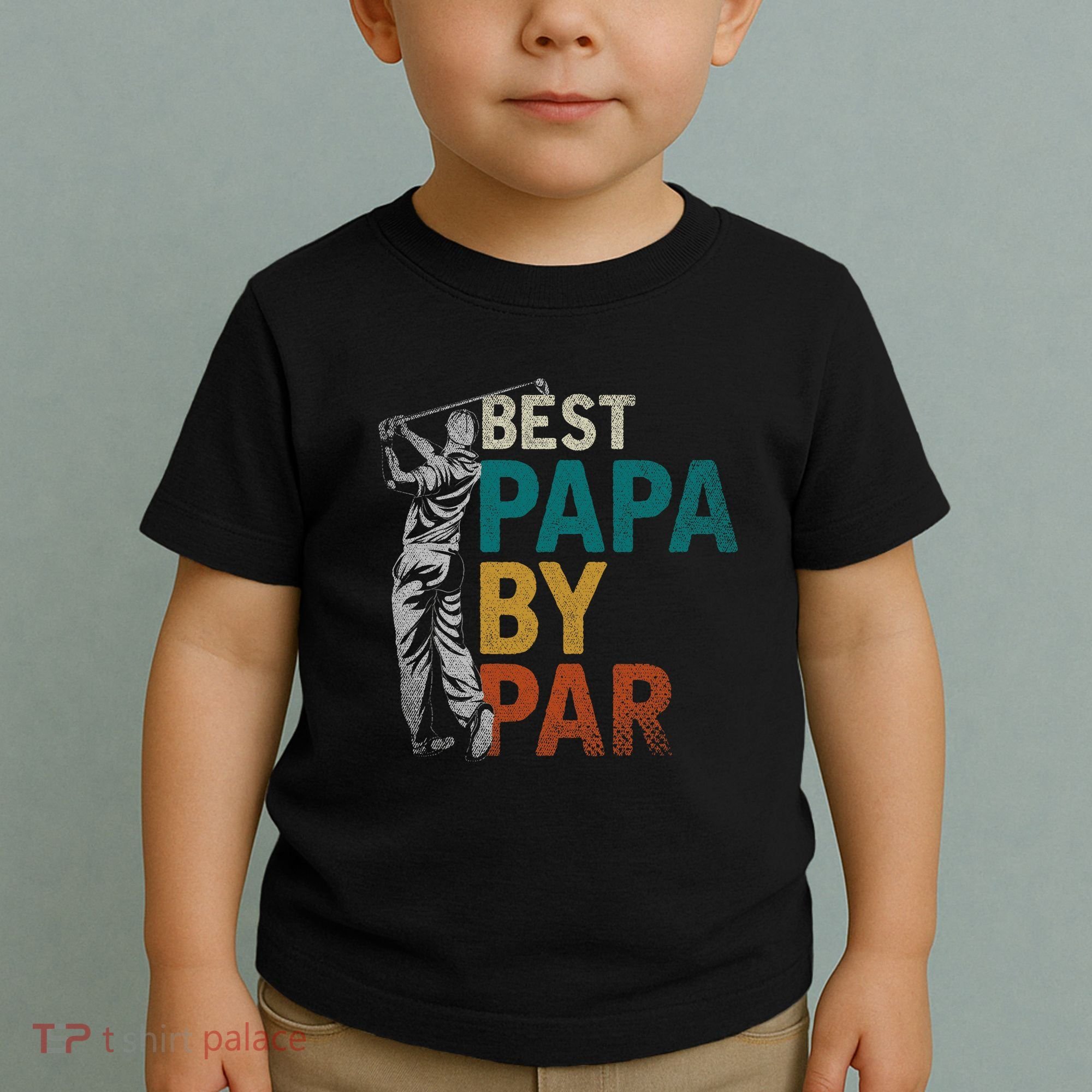 Fathers Day Golfer Dad Golfing Best Papa By Par Funny Golf Toddler T-Shirt