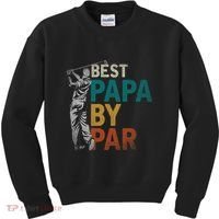 Fathers Day Golfer Dad Golfing Best Papa By Par Funny Golf Kids Sweatshirt thumb 0