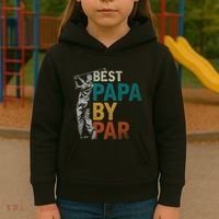 Fathers Day Golfer Dad Golfing Best Papa By Par Funny Golf Kids Hoodie thumb 3