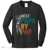 Fathers Day Golfer Dad Golfing Best Papa By Par Funny Golf Kids Long Sleeve Shirt thumb 0