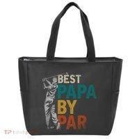 Fathers Day Golfer Dad Golfing Best Papa By Par Funny Golf Tote Bag thumb 0