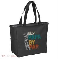 Fathers Day Golfer Dad Golfing Best Papa By Par Funny Golf Tote Bag thumb 2
