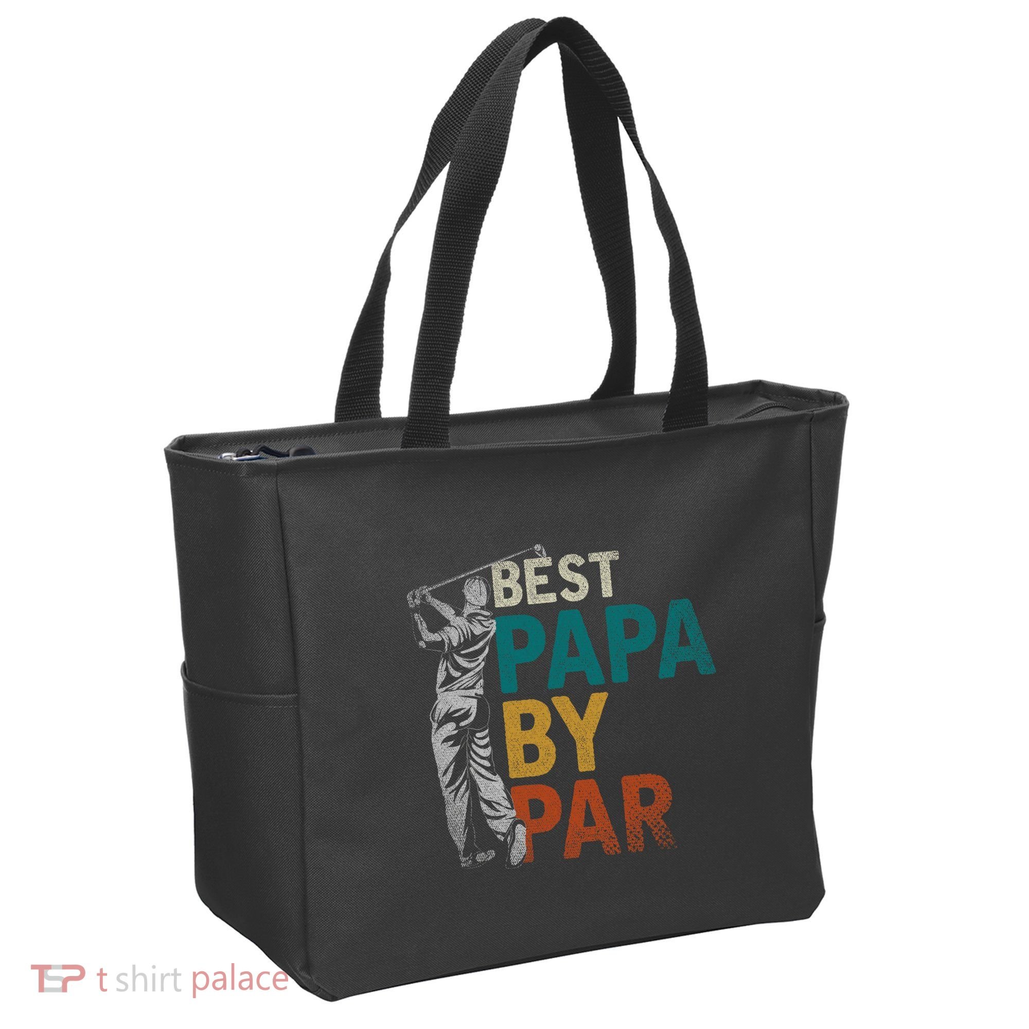 Fathers Day Golfer Dad Golfing Best Papa By Par Funny Golf Tote Bag