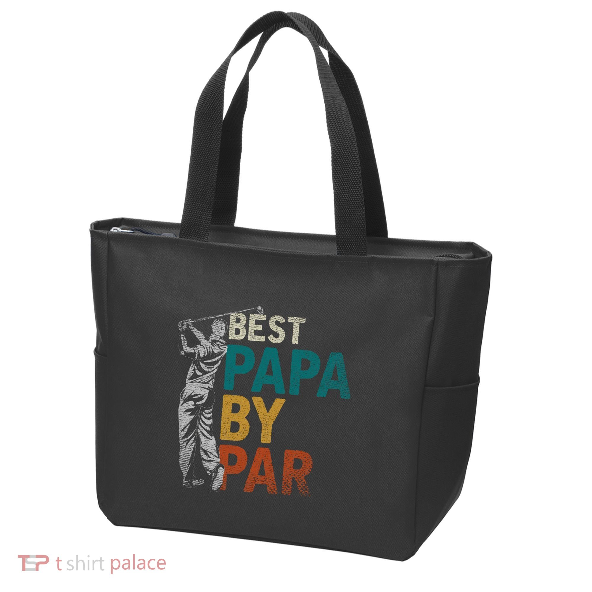 Fathers Day Golfer Dad Golfing Best Papa By Par Funny Golf Tote Bag