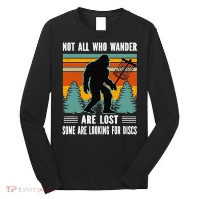Frisbee Disc Golfing Funny Bigfoot Looking For Discs Long Sleeve Shirt