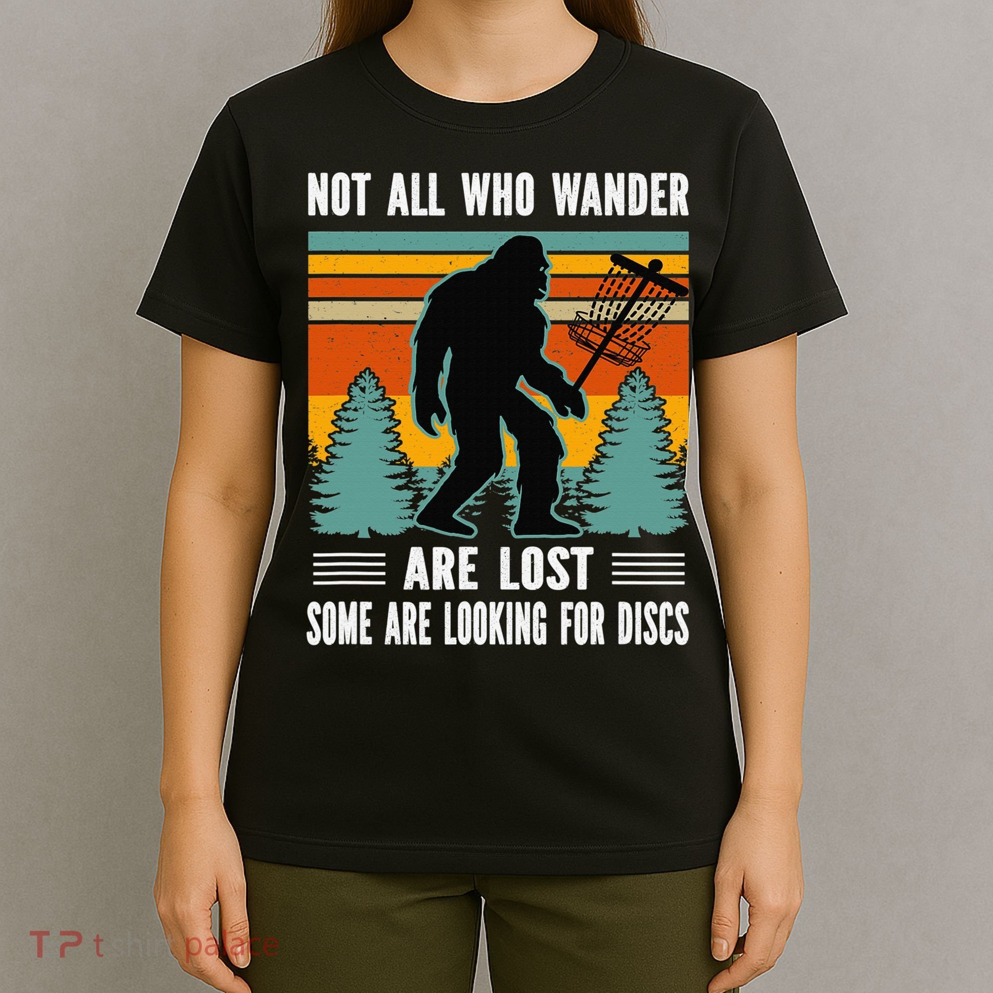 Frisbee Disc Golfing Funny Bigfoot Looking For Discs T-Shirt
