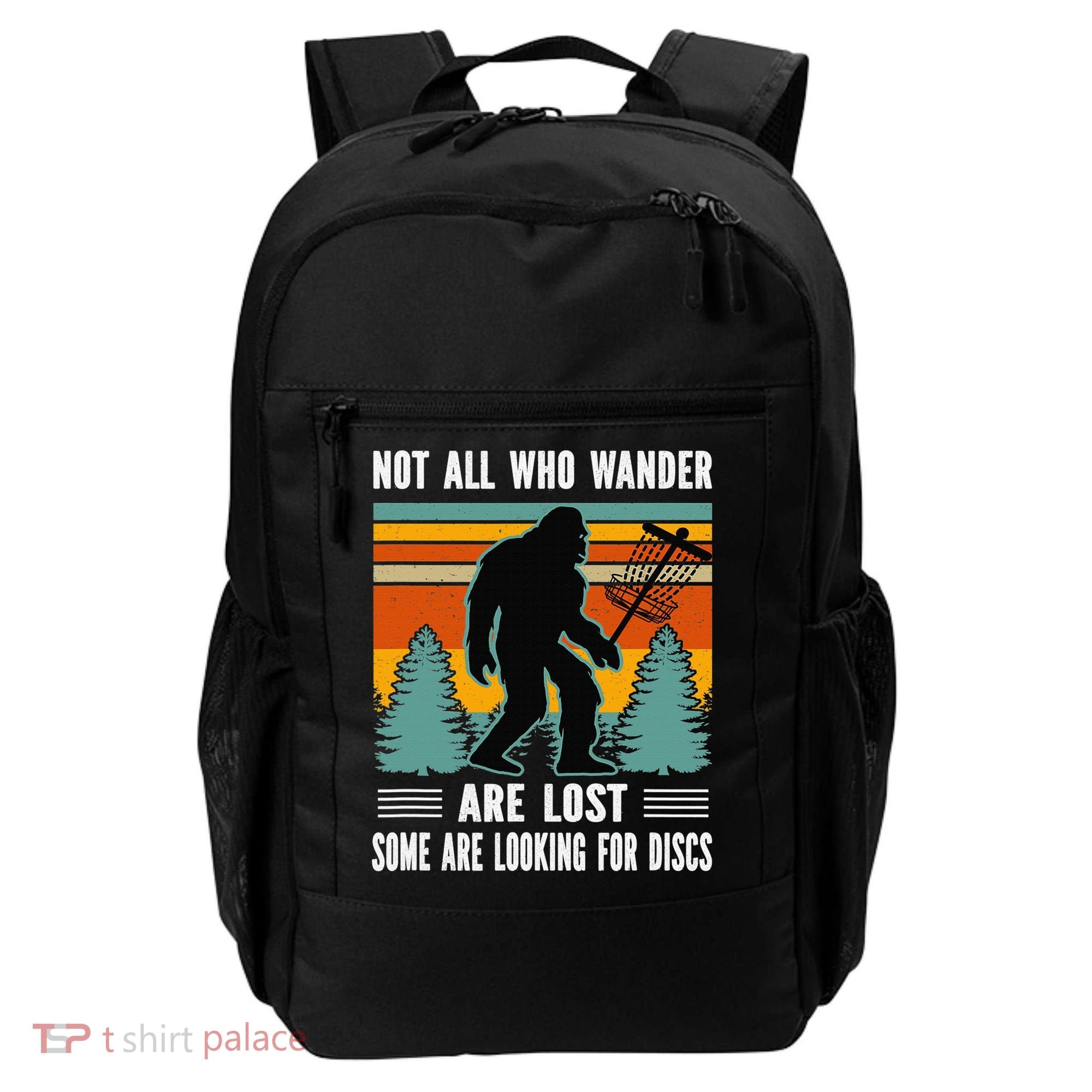 Frisbee Disc Golfing Funny Bigfoot Looking For Discs Backpack