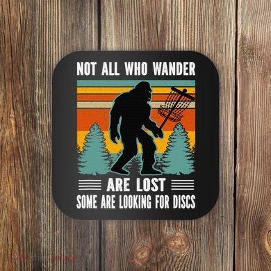 Frisbee Disc Golfing Funny Bigfoot Looking For Discs Coaster